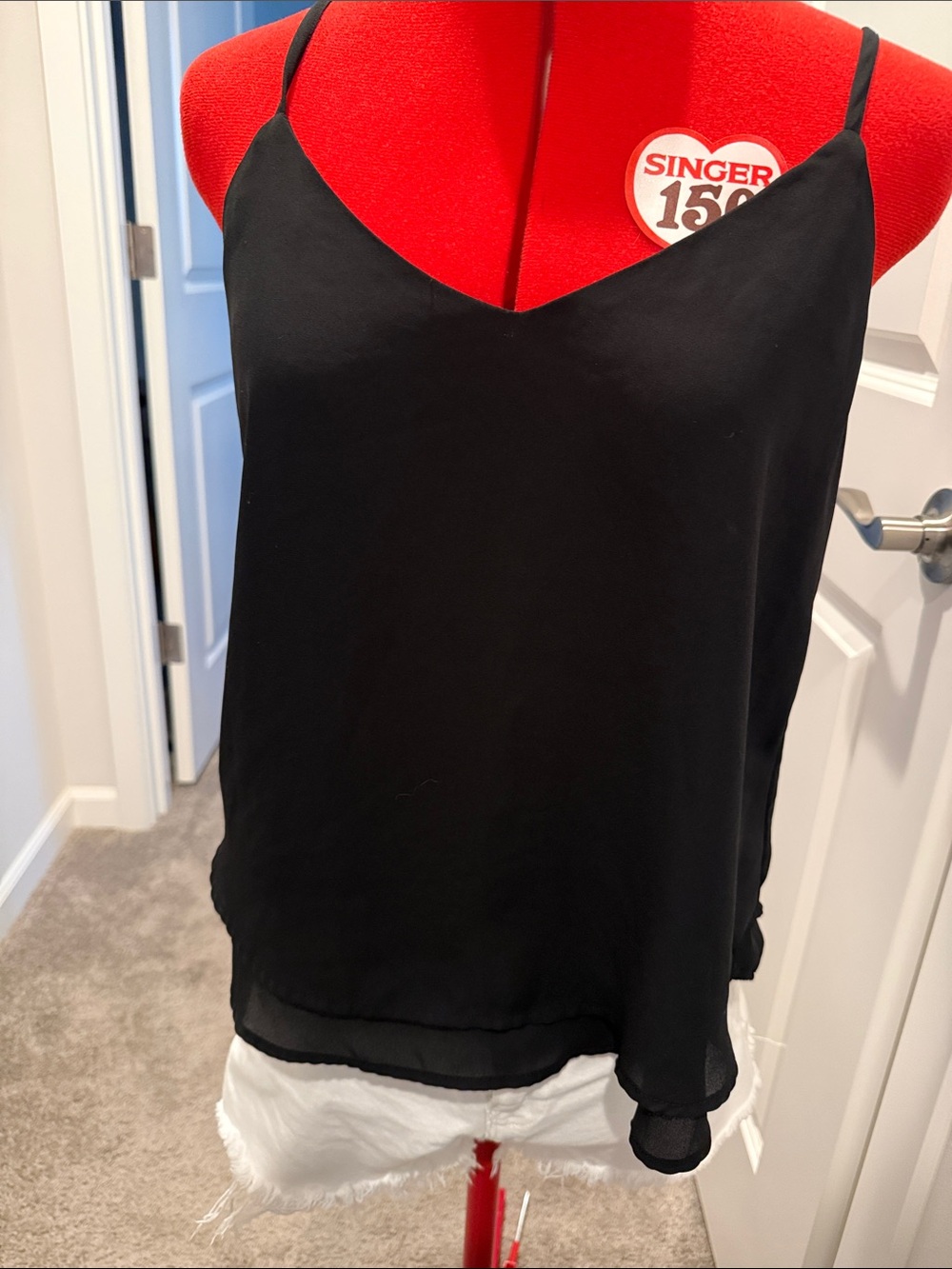Black Spaghetti Strap Cami Top - Unbranded